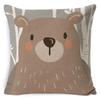 Tribe Woodland Animal Cushion Cover  Bear Fox Print Linen  Pillow Case Decorative For Chair Sofa Home Decor Throw Pillowcase