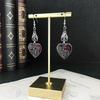 1Pair Gothic Earrings Personality Bats Heart-Shaped Earrings Halloween Jewelry
