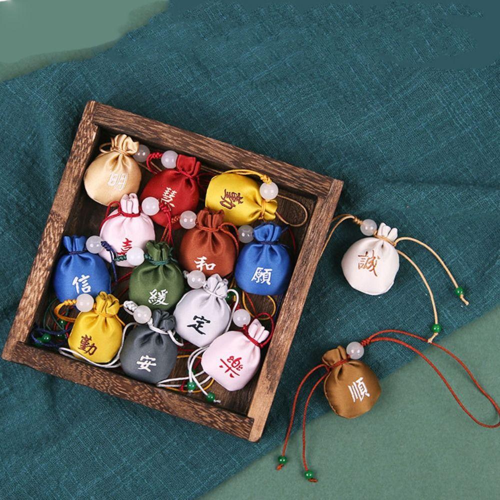 for Filled Fragrant Herbs Chinese Style Sachet Printing Tassel Small Pouch  Ladies