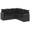 VidaXL Salon de Jardin avec Coussins 5 pcs, Canapés de Terrasse, Ensemble de Meubles de Patio, Mobilier d'Extérieur, Noir 3225957