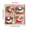 Set Wooden Christmas Snowman Soldier Wooden Crafts Creative Christmas Tree Pendant Laser Cutting Wooden Box Packaging
