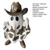 Ghost Cowboy Figurine Halloween Ghost Wearing Cowboy Hat Boots Decoration Desktop Ghost Statue for Mantel Cabinet Bookshelf