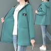 Spring Autumn Windbreaker Fashion Women's Trench Coat Medium Length Hooded Casual Jacket Tops Female Lined Outerwear