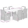 VidaXL Ensemble à manger de jardin et coussins 7 pcs gris clair rotin 3262907