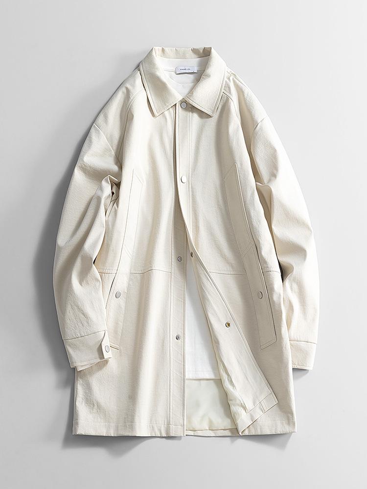 Men's Mid-Length Trench Coat 2025: New Spring/Autumn Casual Loose Plus Size Jacket