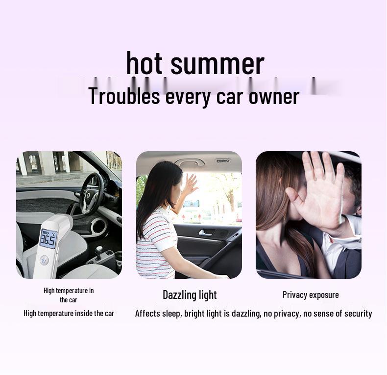 Children's Magnetic Sun Shade Curtains - Double Layer Mesh for Car Windows, Heat Insulation, Light Blocking, Cartoon Design