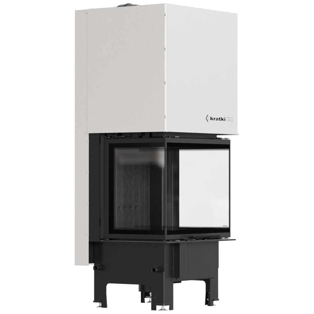 Steel Fireplace KRATKI REGNOR 600/400 7 kW Ø 200 3-sided, Black Thermotec