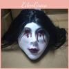 Maschera Horror per NPC in Lattice con Capelli Lunghi Insanguinata Sadako Cosplay per Halloween e Feste in Costume