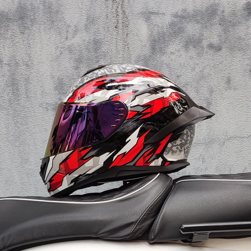 ORZ Electric Motorcycle Yohe Men's and Women's Four Seasons Summer Personality Locomotive Big Tail Helmet