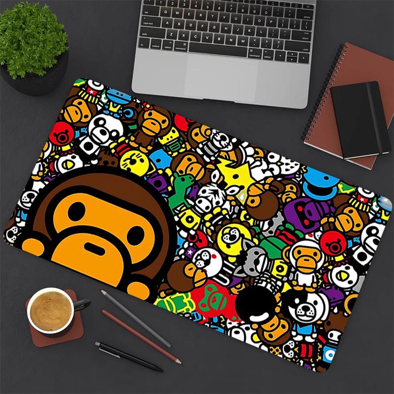 1Pc Colorful Cartoon Faces Gaming Mouse Pad Keyboard Desk Mat Non-slip Rubber Lock Edge Waterproof Computer Mousepad for Office Home Decor Es116