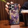 Premium Purple Butterfly for IPhone17pro Mobile Phone Case 16/15 Matte PC13 Art 14 Large Holes 12