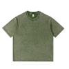 T-shirt da uomo in cotone a girocollo a maniche corte, vestibilità larga, lavata all'acqua, T-shirt base americana da uomo per la primavera
