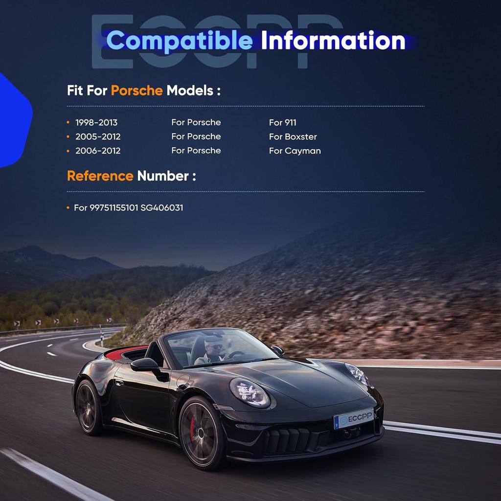 ECCPP Front Trunk Lift Support Struts Gas Springs 2PCS Black Porsche 911 1998-2013, Boxster 2005-2012, Cayman 2006-2012