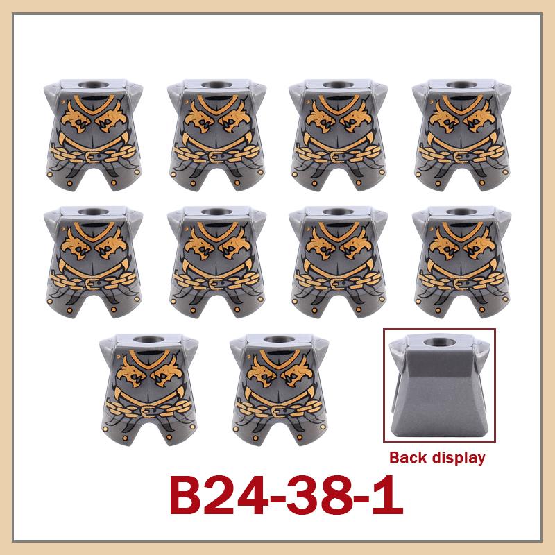 Medieval Military Castle Knight Armour Shoulder Armor Building Blocks Soldier Figure Parts Printed Army Warrior Bricks Toy Gifts