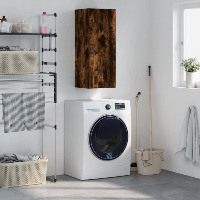 VidaXL Armoire murale chêne fumé 34,5x34x90 cm 828857