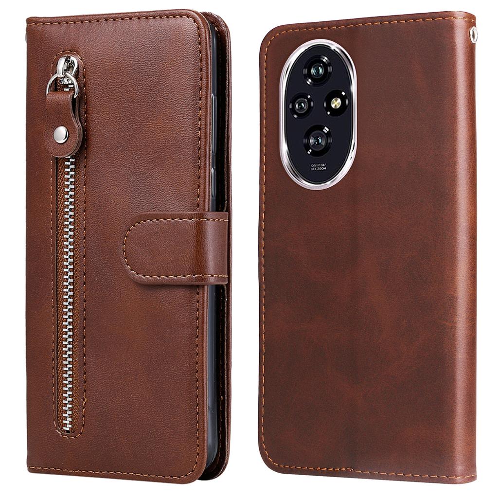 For Honor 200 5G Case Wallet PU Leather Zipper Phone Cover