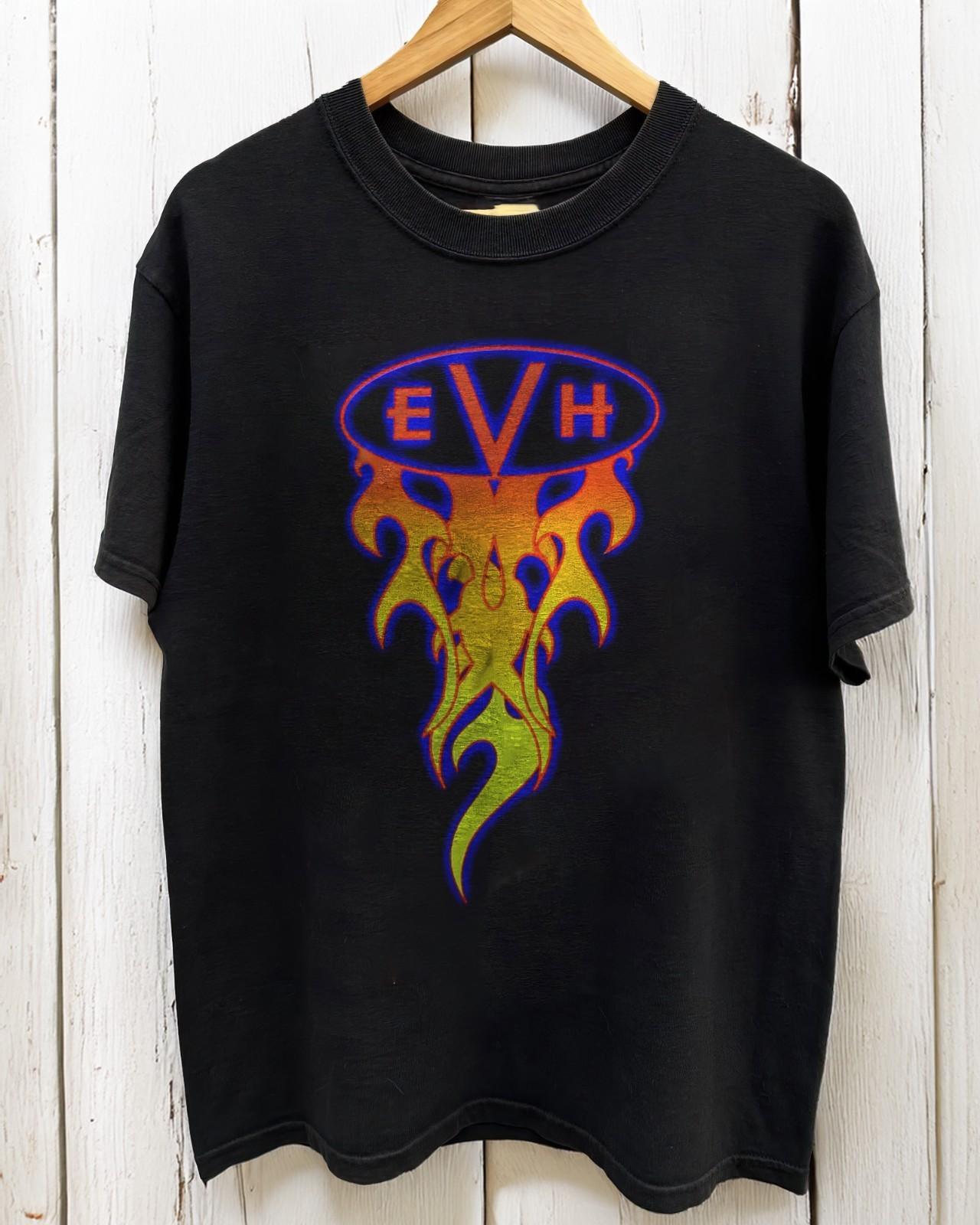 Van Halen EVH Logo Rock Band Heavy Cotton Black Unisex T-shirt Size S-5XL XXL