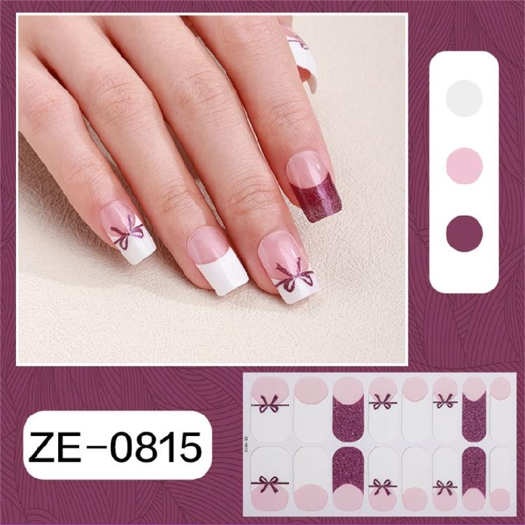 Gels Nail Strips Glittering Gels Nail Stickers Flowers Nail Art Stickers Nails Polish Wraps French Tip Nail Stickers