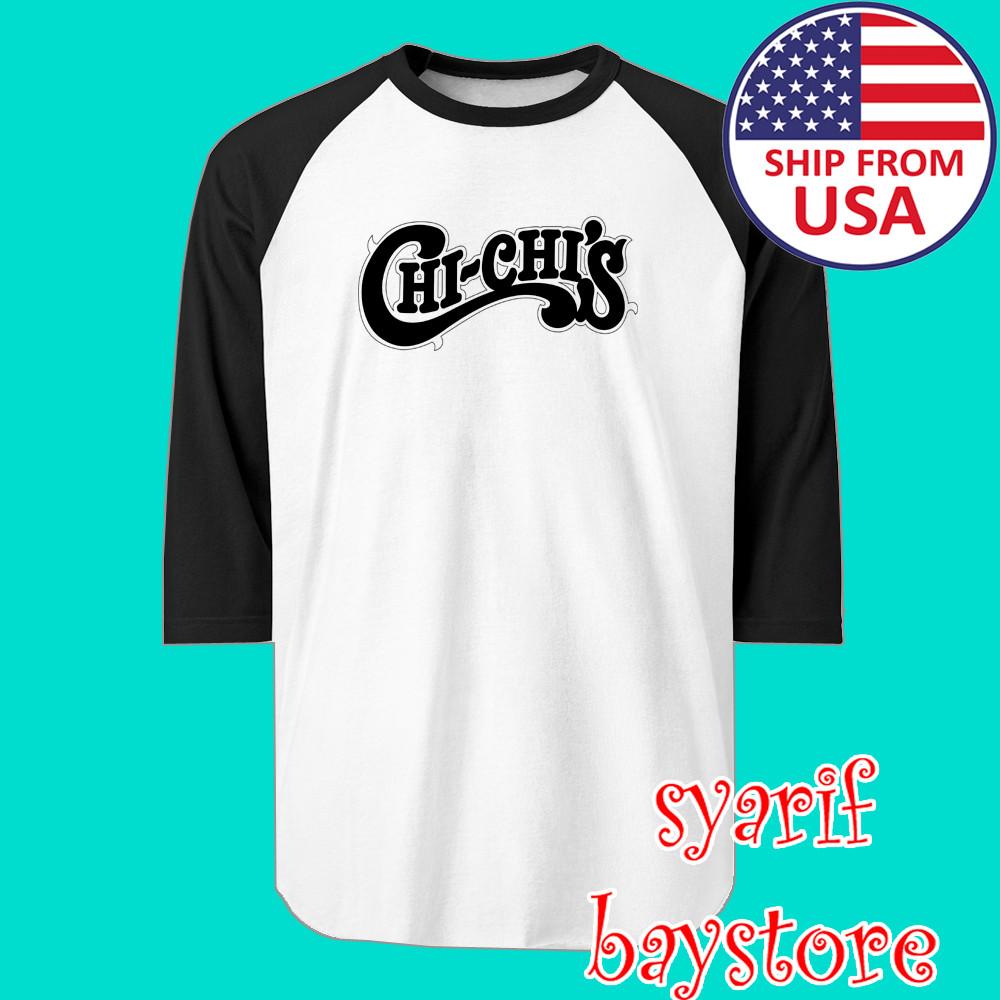 

Chi Chi#039;s Restaurant Men#039;s Raglan White Black Size S to 2XL Unisex T-Shirt M