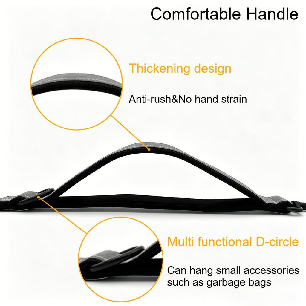 Hands Free Dog Leash With Black Grey Waist Bag Reflective Dog Lead Elastic Dog Walking Leash With Two Handles 128-185cm Dog Rope