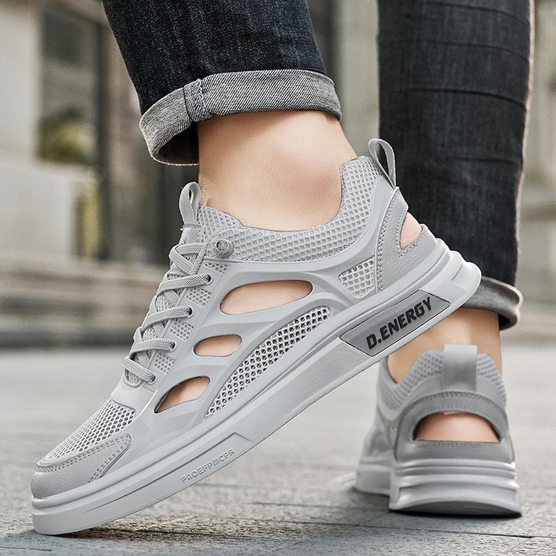 Men's shoes summer mesh perforated breathable anti slip mesh shoes white shoes casual sports trendy shoes breathable thin sandal