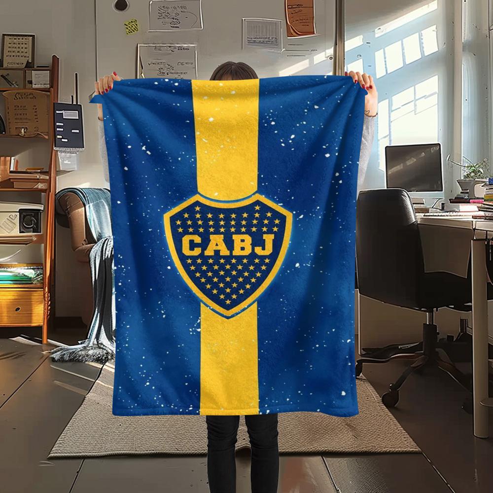 1Pc Boca Juniors Print Flannel Blanket High Quality Warm Comfortable Cover for All Seasons Perfect for Gifts Home Decor