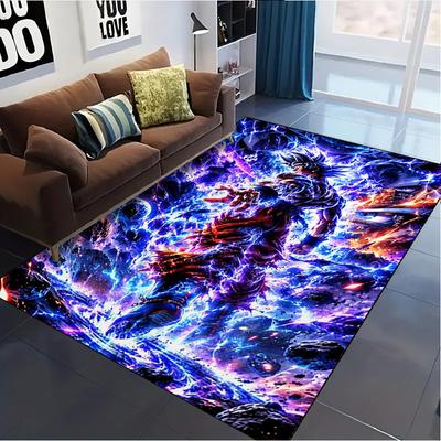 Goku Anime Halı Kilim Oturma Odası Yatak Odası Ev Kanepe Dekorasyonu İçin, Çocuk Oyun Kaymaz Zemin Matı