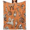 Magic Vintage Halloween Time Throw Blanket Nap Softest Sofa Quilt Bed Fashionable Blankets