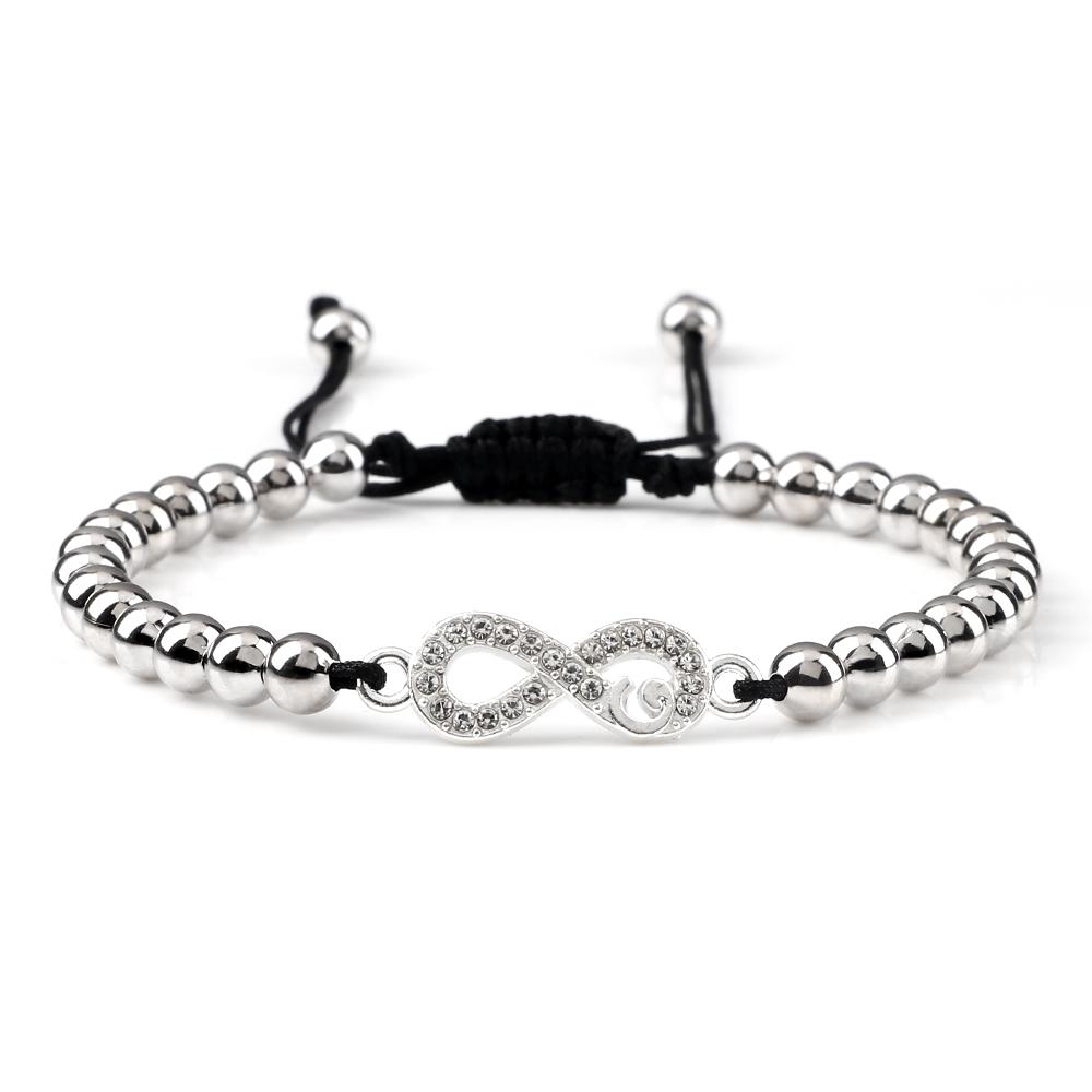 Charm Skull Head Copper Beads Bracelets Handmade Pave CZ Skeleton Crystal Adjustable Bracelet Punk Wrist Jewelry for Women Men