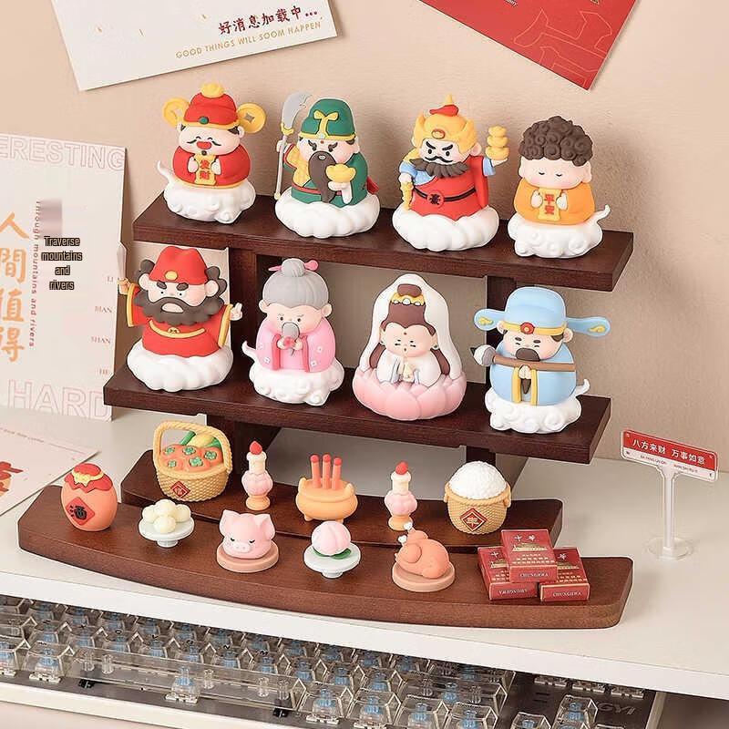 Miling Cute God of Wealth Figurine Set
