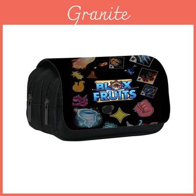 Estuche de Lápices de Doble Capa Blox Fruits con Material de Nailon para Estudiantes y Niños