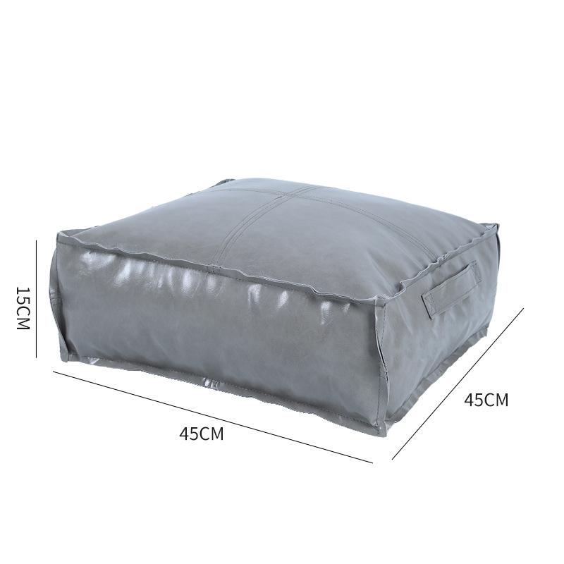 Unstuffed Pouf Cover No Filling Cushion Cover Oil Wax Leather Footstool Lazy Floor Futon Bedroom Decor Foot Stool Ottoman Cover