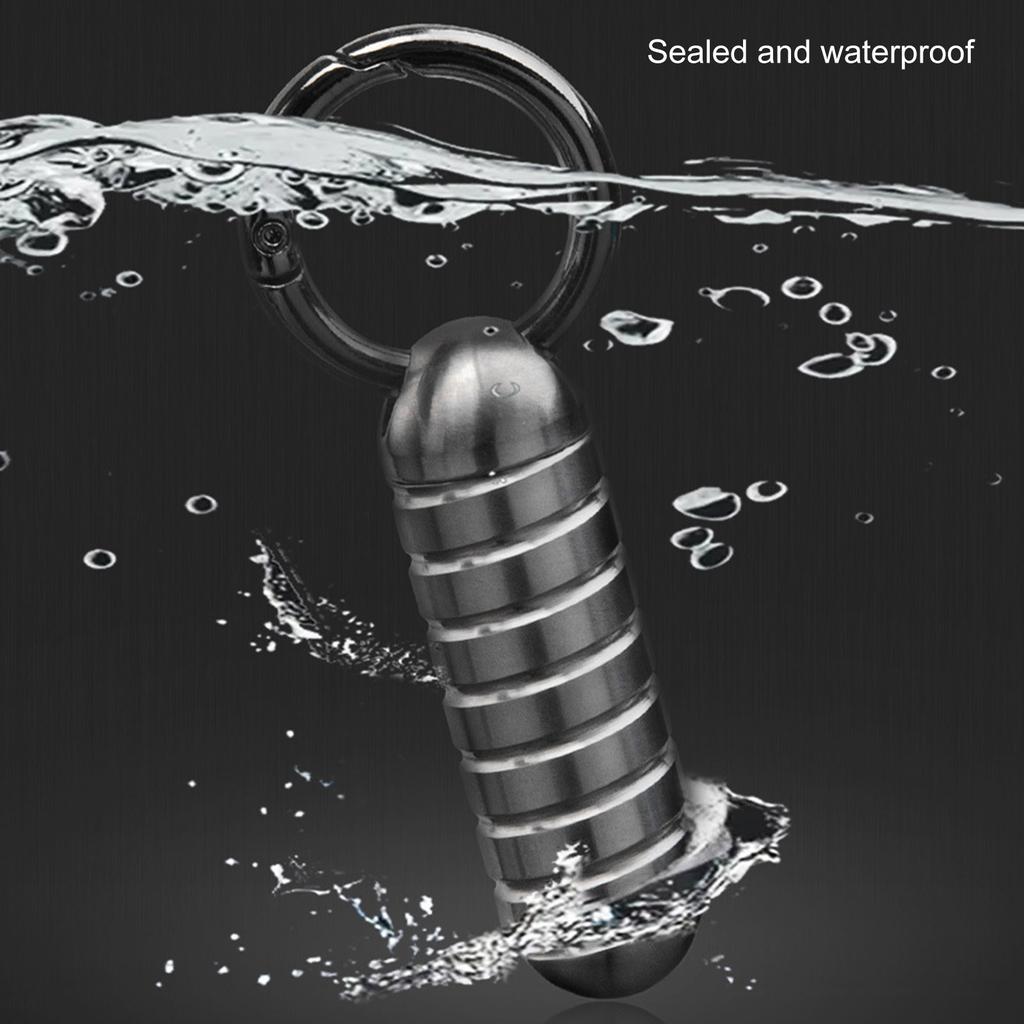 Titaniums Alloy Waterproof Pills Box Keychains Pocket Pills Case Small Medicine Bottles Container for Outdoor Travel