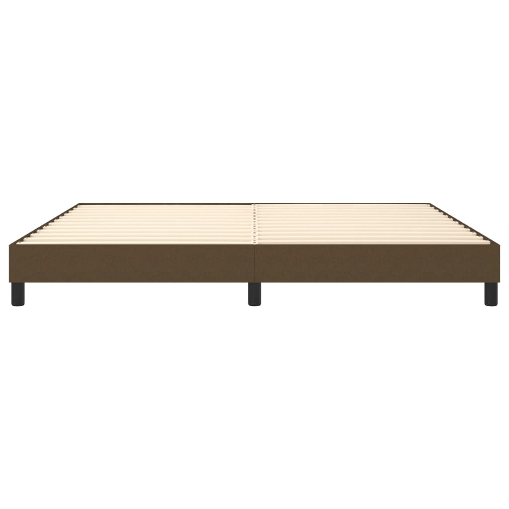 Box Spring Bed Frame Dark Brown 200 x 200 cm Fabric