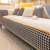 Thousand Bird Grid Splicing Sofa Cover Chenille Winter Sofa Cover All-season Universal Sofa Cushion for Living Room Home Decor