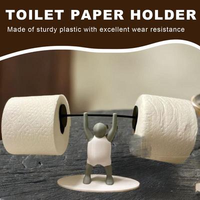 Figurino Decorativo Criativo de Levantamento de Peso Porta Papel Higiênico Impressão 3D de Suporte para Rolo de Papel para Banheiro Cozinha
