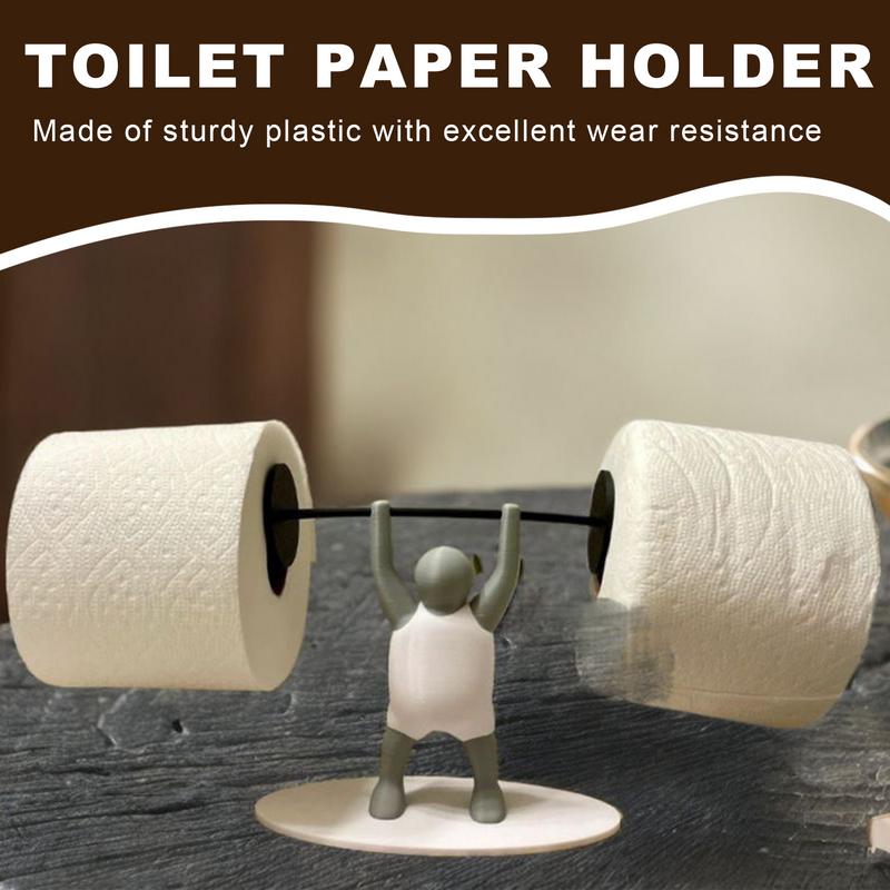 Creatieve Decoratieve Gewichtheffen Figuur Toiletpapierhouder 3D Printen van Rolpapier Beugel voor Badkamer Keuken