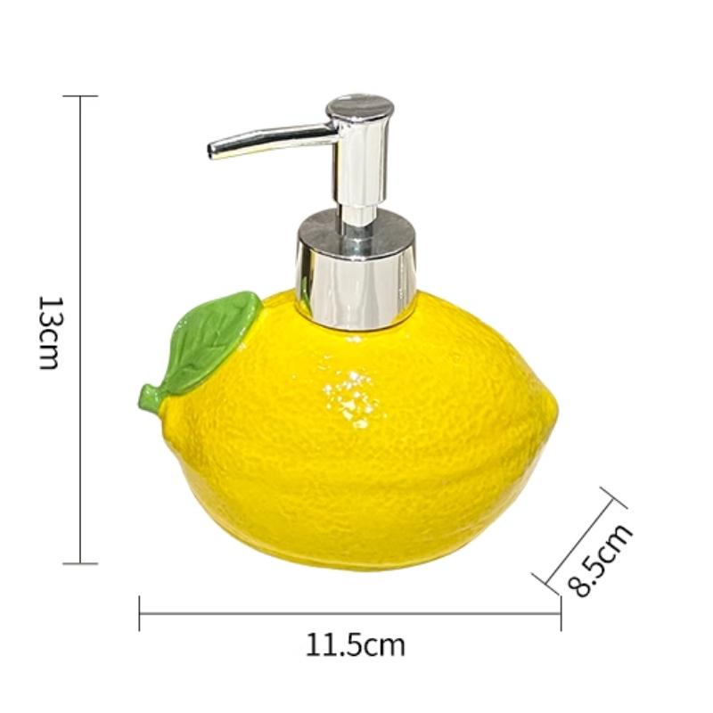 1pc Ceramic Lemon Liquid Soap Dispenser Shampoo Bottle Lotion Bottle Wrist Strap Soap Dispenser Bathroom Travel Supplies
