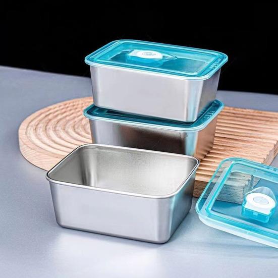 1/6Pcs Stainless Steel Bento Storage Box Leak-proof Stackable Design Snack Container with Lid Lunch Container