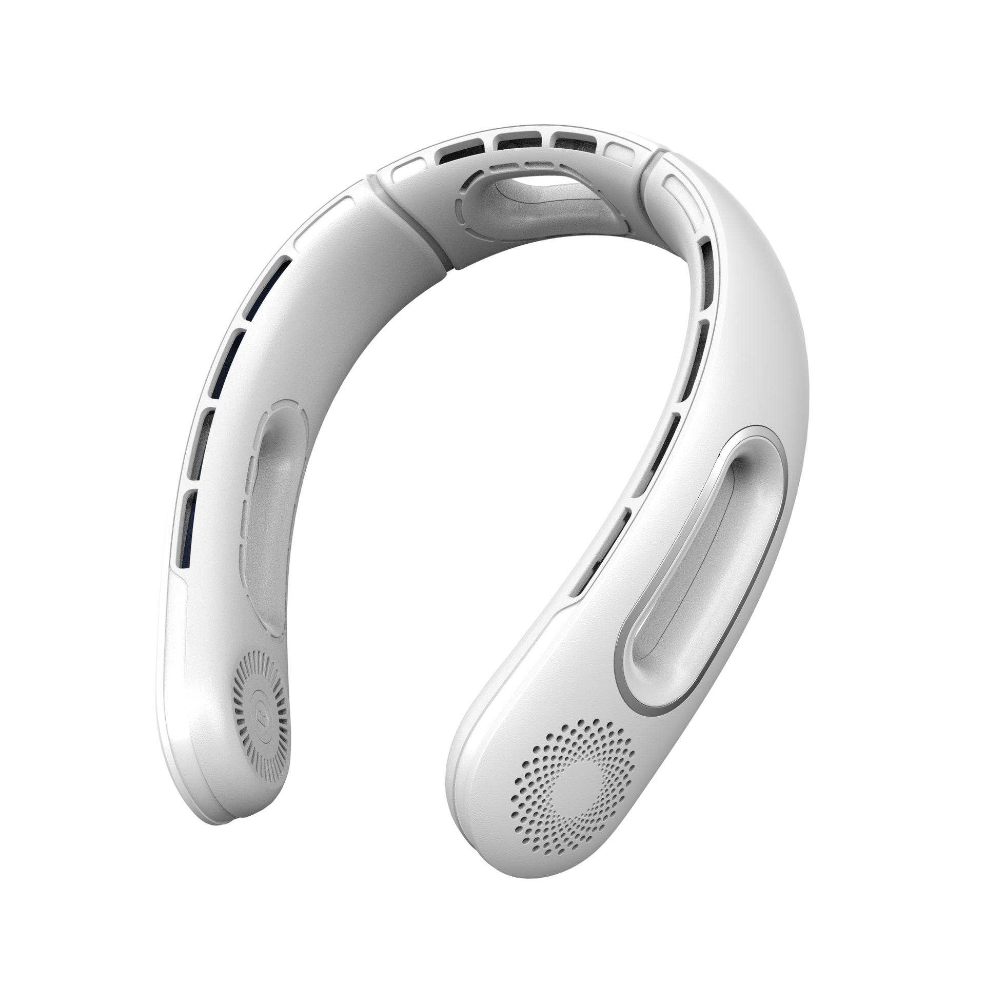 

Перезаряжаемый шейный вентилятор, аккумулятор 5200 мАч, безлопастной, 4-скоростной, охлаждение без помощи рук белый