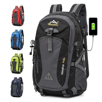 Mochila recarregável USB Mochila esportiva casual para homens e mulheres Bolsa leve para caminhadas ao ar livre Bolsa de viagem de grande capacidade