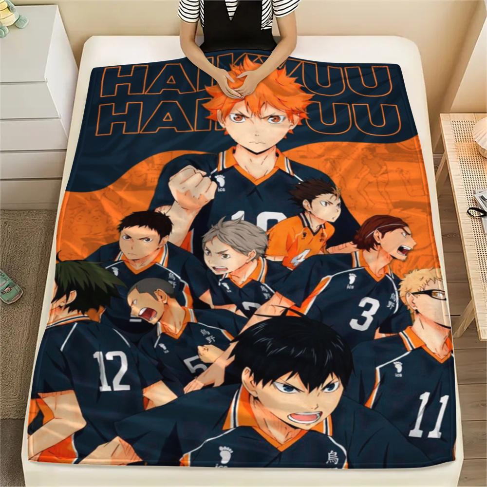 1 ks Haikyu!! Flanelová deka s anime potiskem, Vysoce kvalitní, Pohodlná pro všechna roční období, Domácí dekorace, Teplo a pohodlí, Perfektní pro vánoční dárky 53