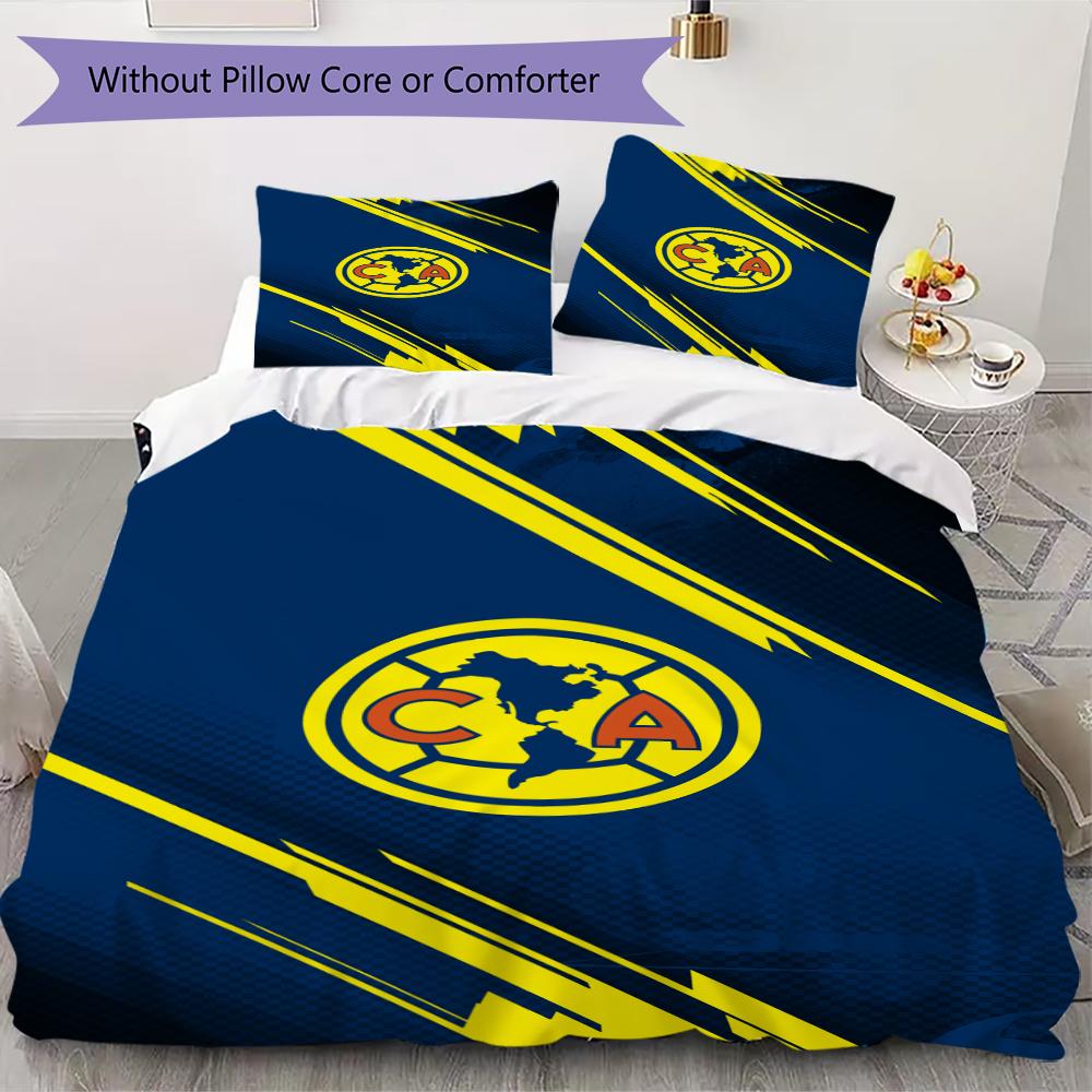 American Soccer Clubs Pattern Bedding uilt Set uilt Cover Pillowcase Home Decoration Birthday Gift (1 * duvet cover + 2 * pillowcase without core)05