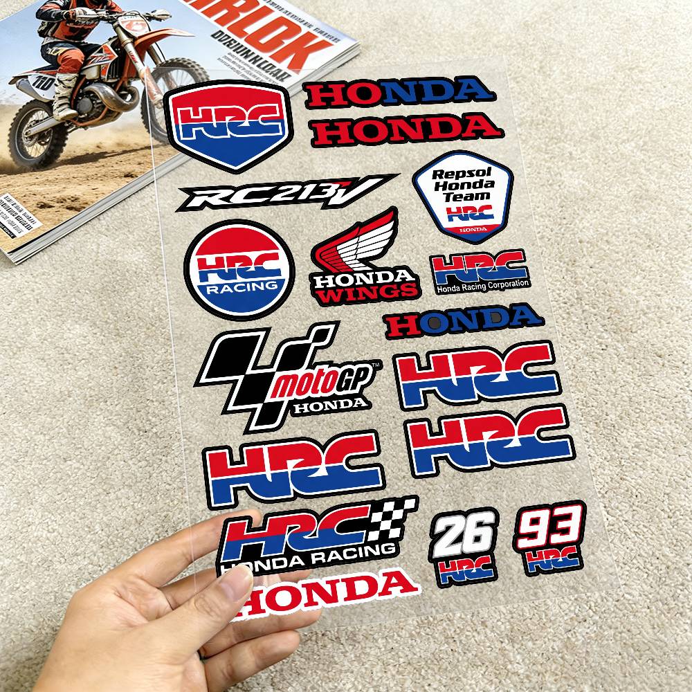 FOR HONDA HRC H WING Reflective Motorcycle Stickers Waterproof Vinyl Decals for Motorbike Helmet Fuel Tank Bike XL0