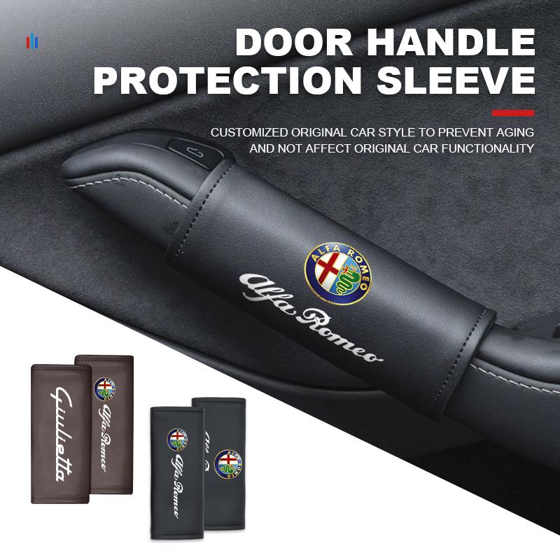 Car Roof Door Handle Anti-slip Cover Protector Case Emblem Accessories For Alfa Romeo Giulia 147 Mito 156 159 166 GT Stelvio