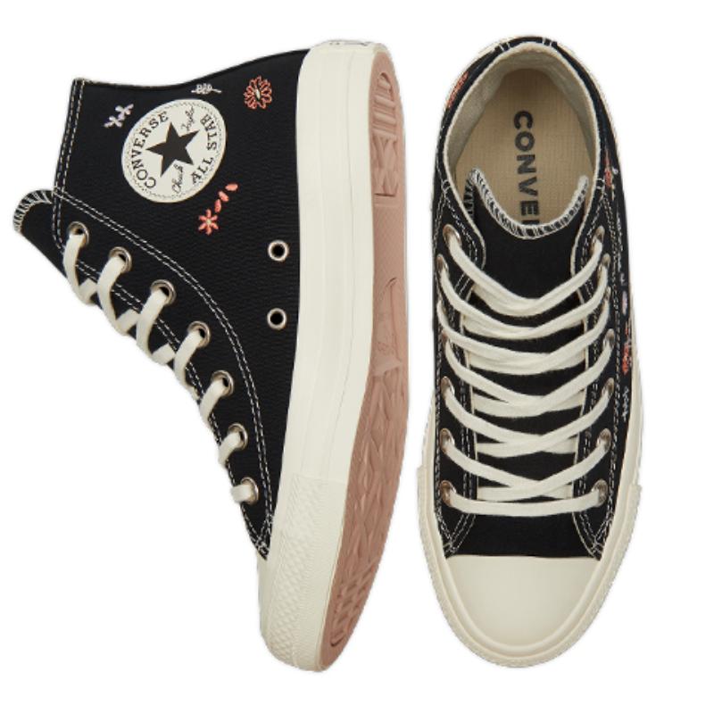 Converse Chuck Taylor All Star Floral Embroidered High Top Espadrilles Women's Black