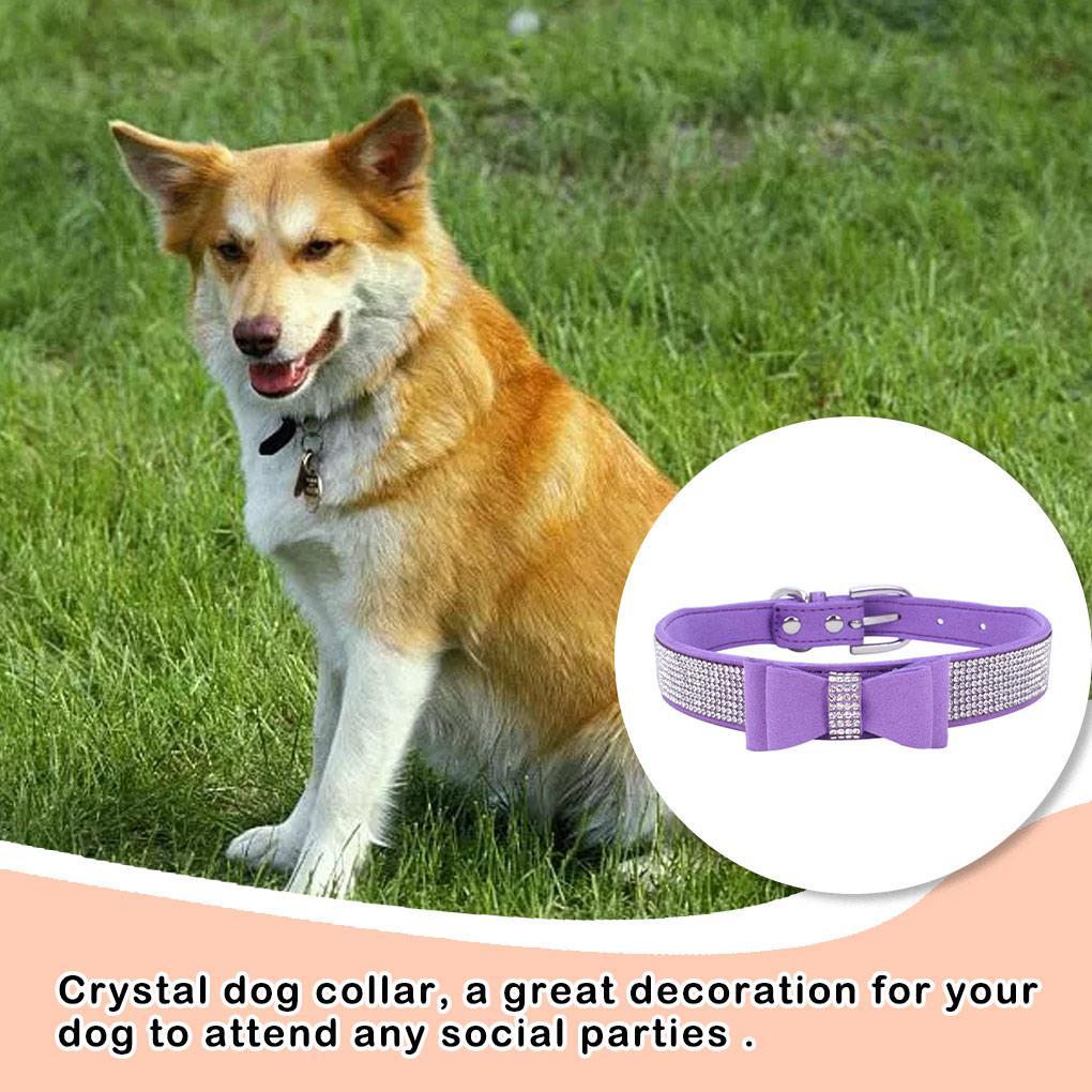 Dekor pro mazlíčky Štěně Pes Kočka Nastavitelný obojek rekvizita Popruh Spona Kamínky PU kůže