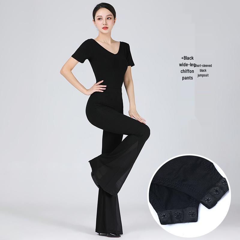 Women's Slim-fit Elegant Dance Practice Suit - Fashion Show and Etiquette Training Set