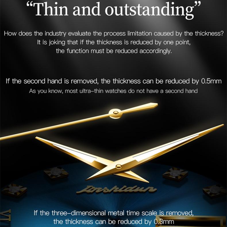 JINSHIDUN New Business and Leisure Men's Watch Automatic Mechanical Watch Luminous Waterproof High-end Business Watch Male