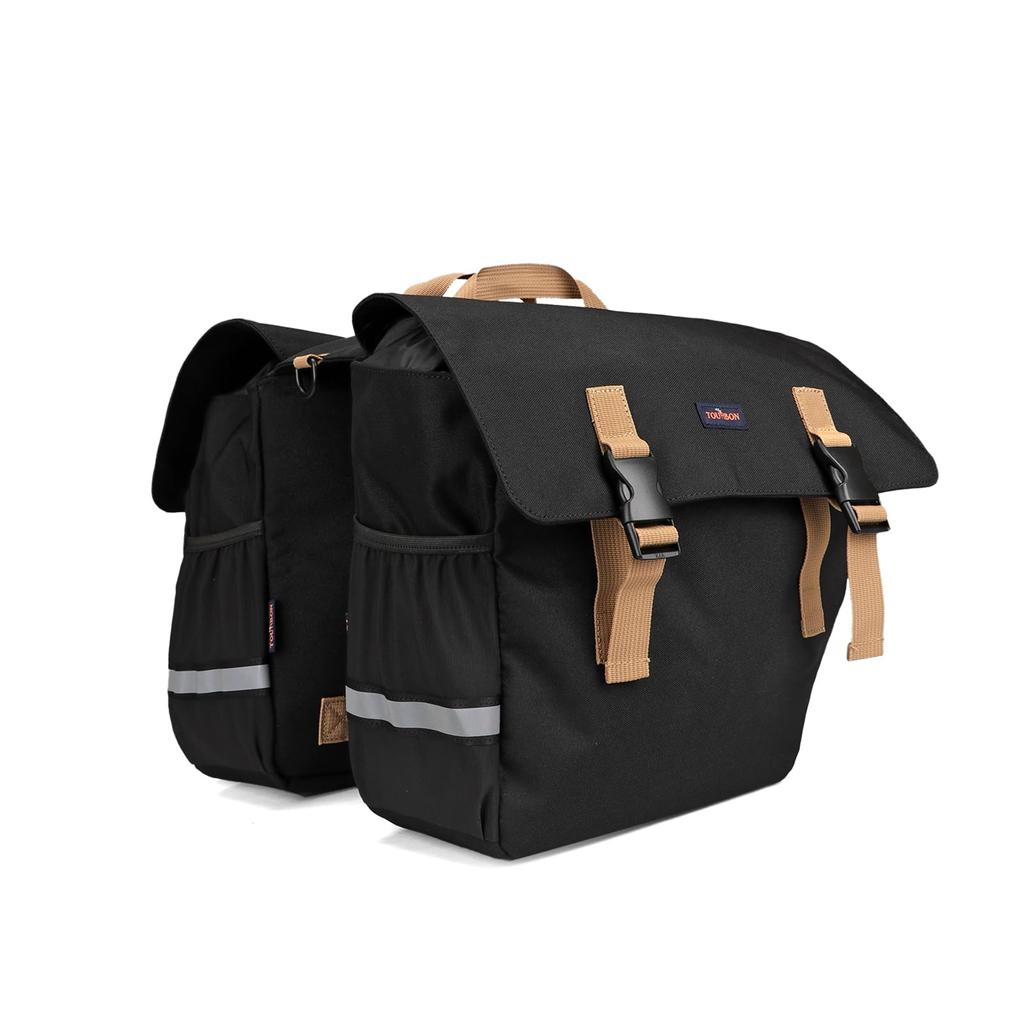TOURBON Bicycle Pannier Integrated Rear Bag with Shoulder Ideal for Road Bike and Outdoor Camping Bag, 24L, Straps, Riders, Commuters,